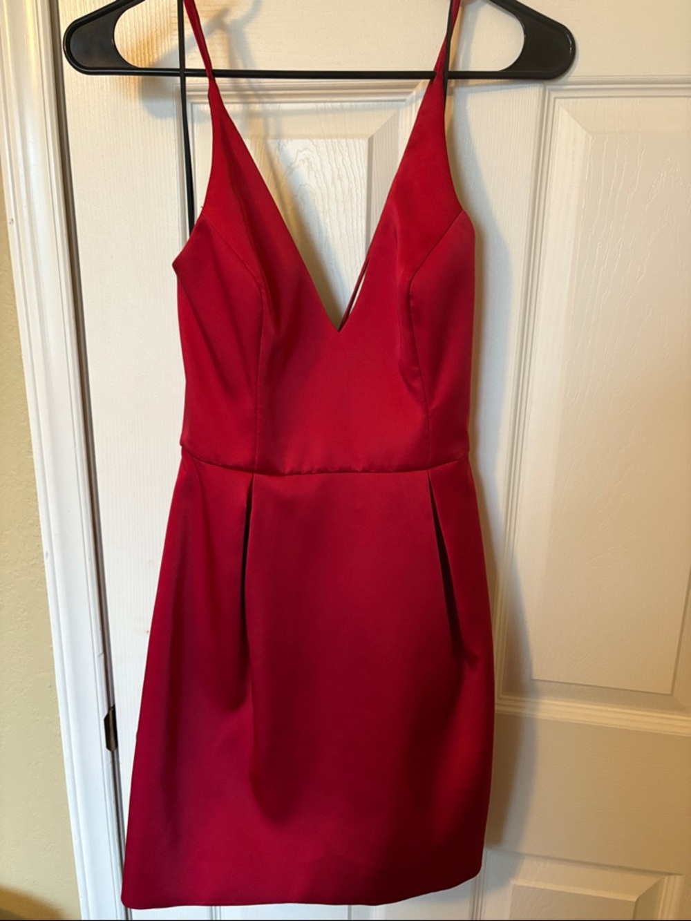 Topshop Red V-Neck Mini Dress